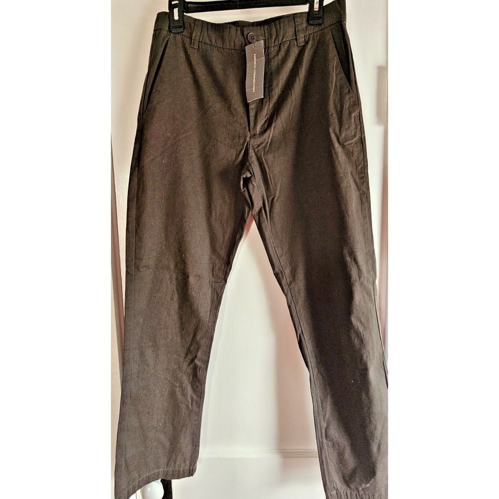 NWT‎ FRENCH CONNECTION brown KHAKI mens Sz S zip fly inseam 30" light weight